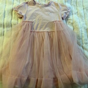 Girls Pink Tulle Party Dress